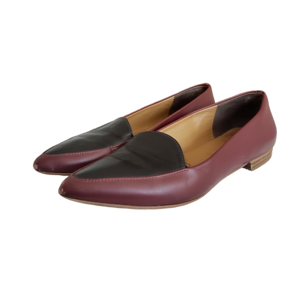 Everlane The Modern Point Leather Oxfords Loafers Oxblood / Black Size 7 Women's